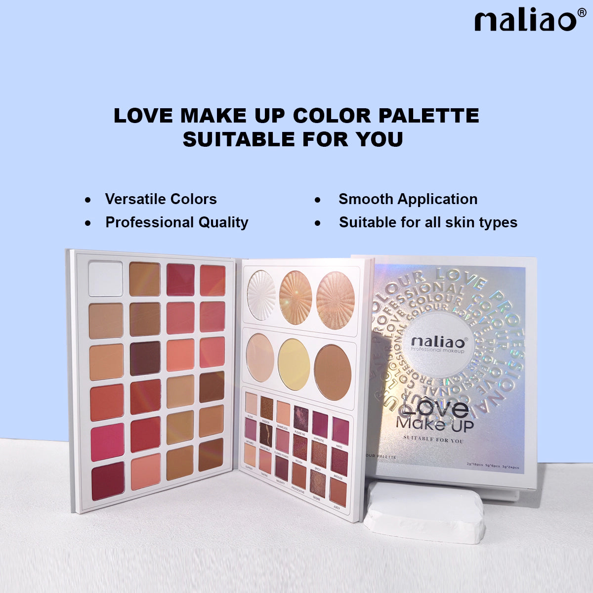 Maliao Love Makeup Palette – Versatile and Vibrant Eyeshadow Collection Face